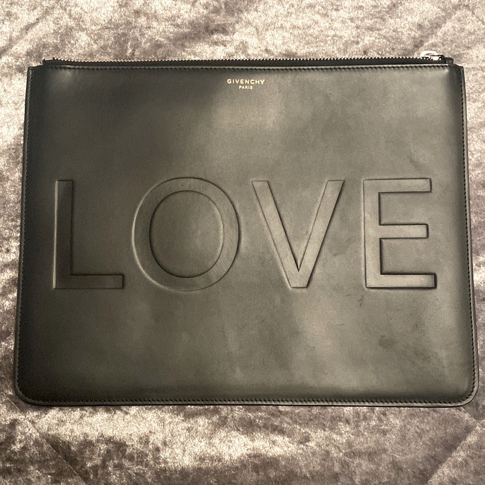 Givenchy black leather clutch